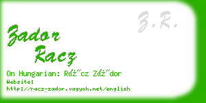 zador racz business card